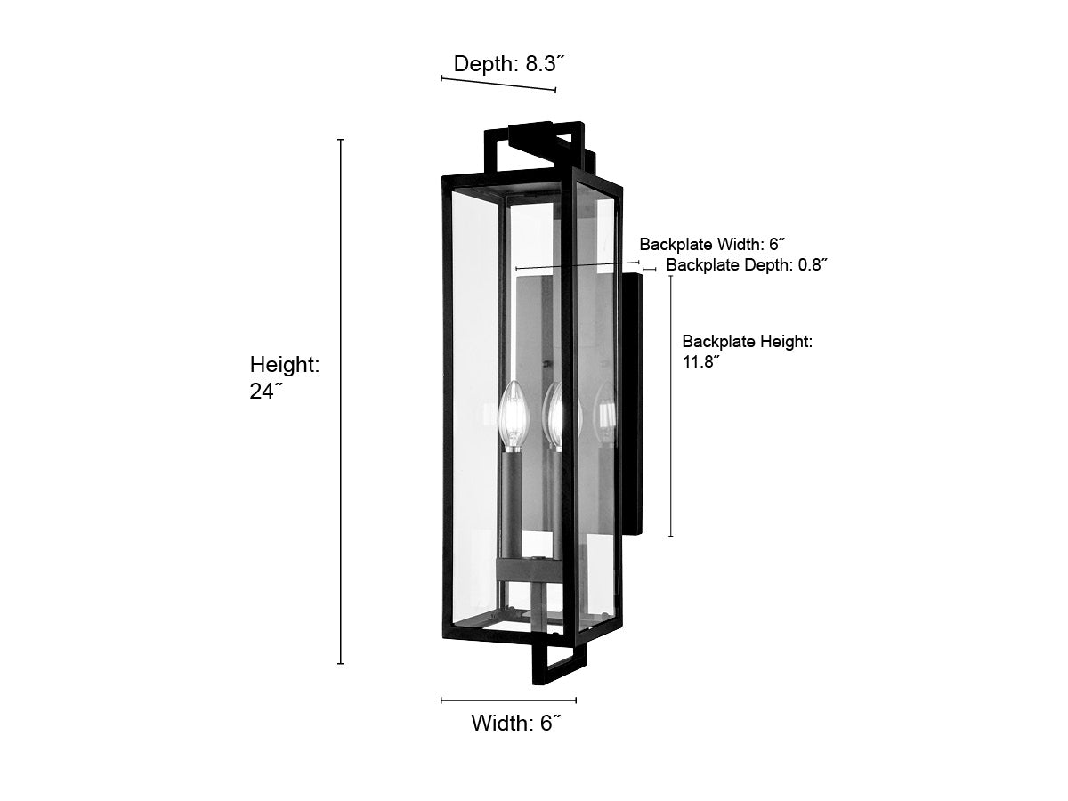 6'' Lamont Textured Black 2 Light Wall Sconce