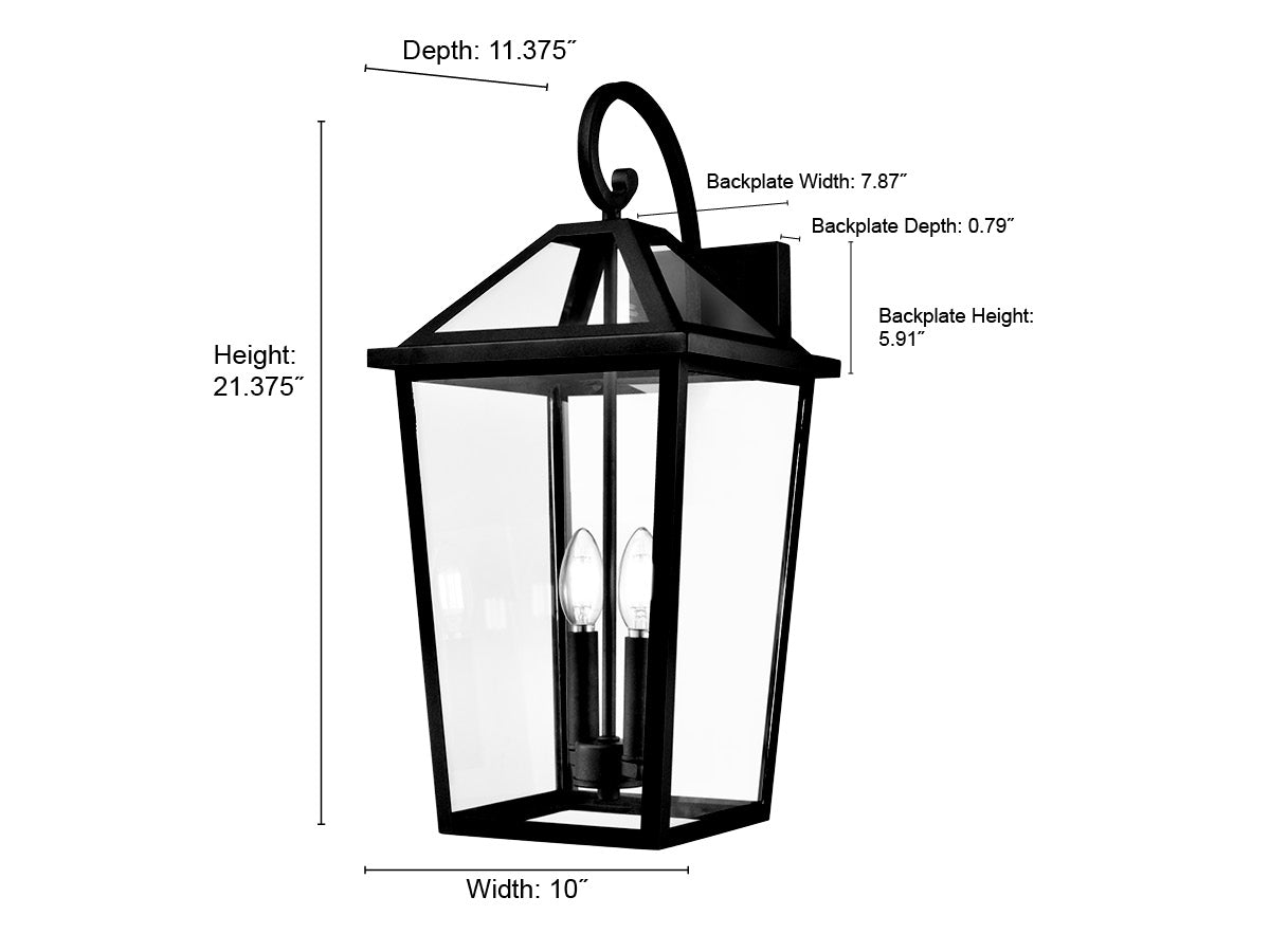 10'' Eston Textured Black 2 Light Wall Sconce
