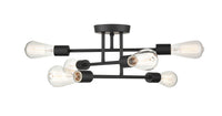 7.75'' Decco Matte Black 6 Light Semi-Flush Mount
