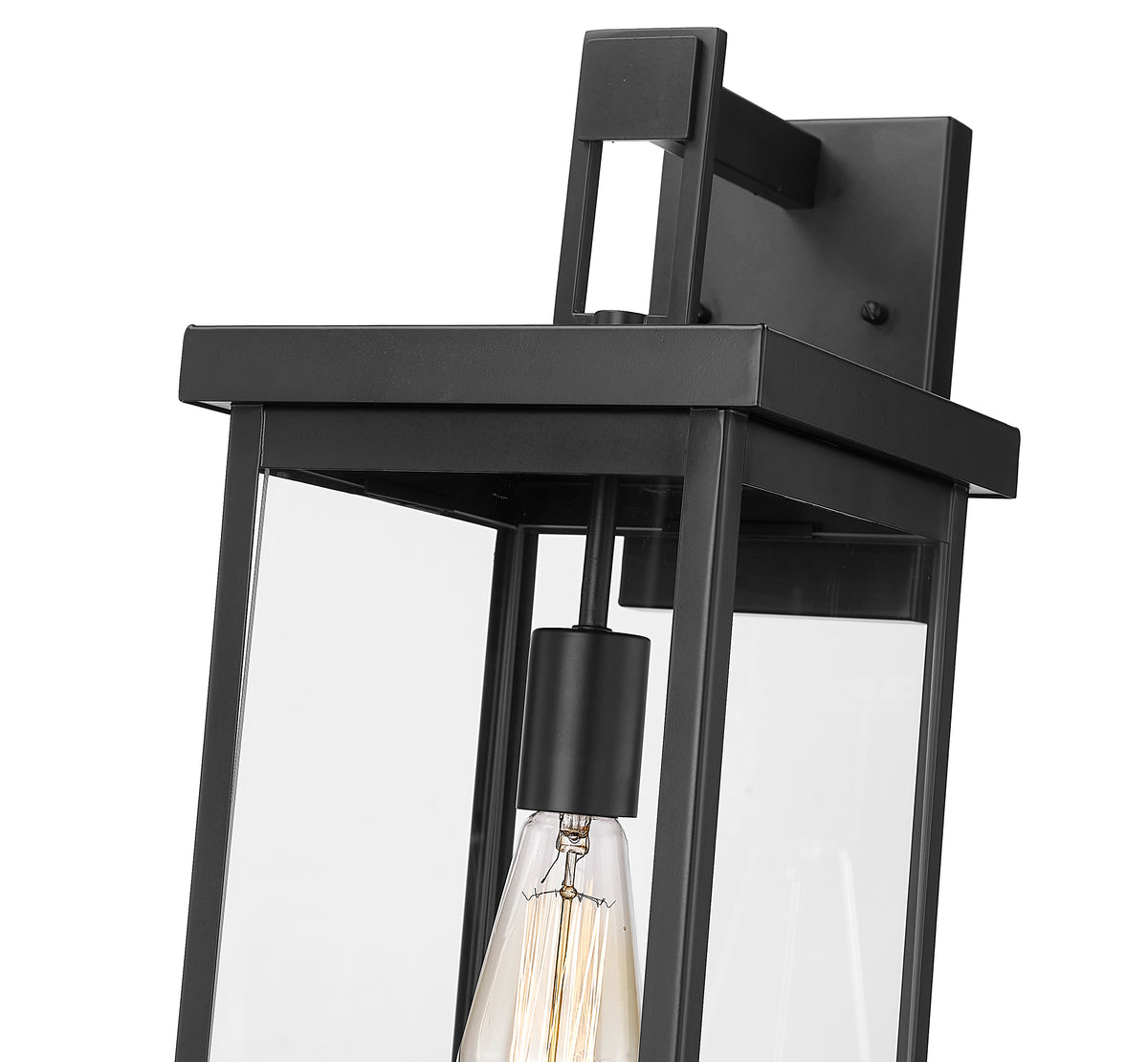 22-inch Barkeley Powder Coated Black 1-Light Outdoor Wall Sconce with Clear Glass
