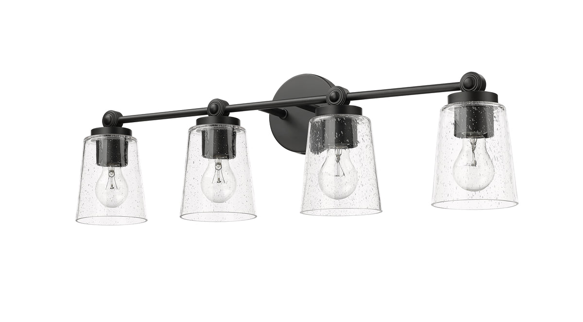 30.5'' Lauryn Matte Black 4 Light Bath Vanity