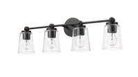30.5'' Lauryn Matte Black 4 Light Bath Vanity