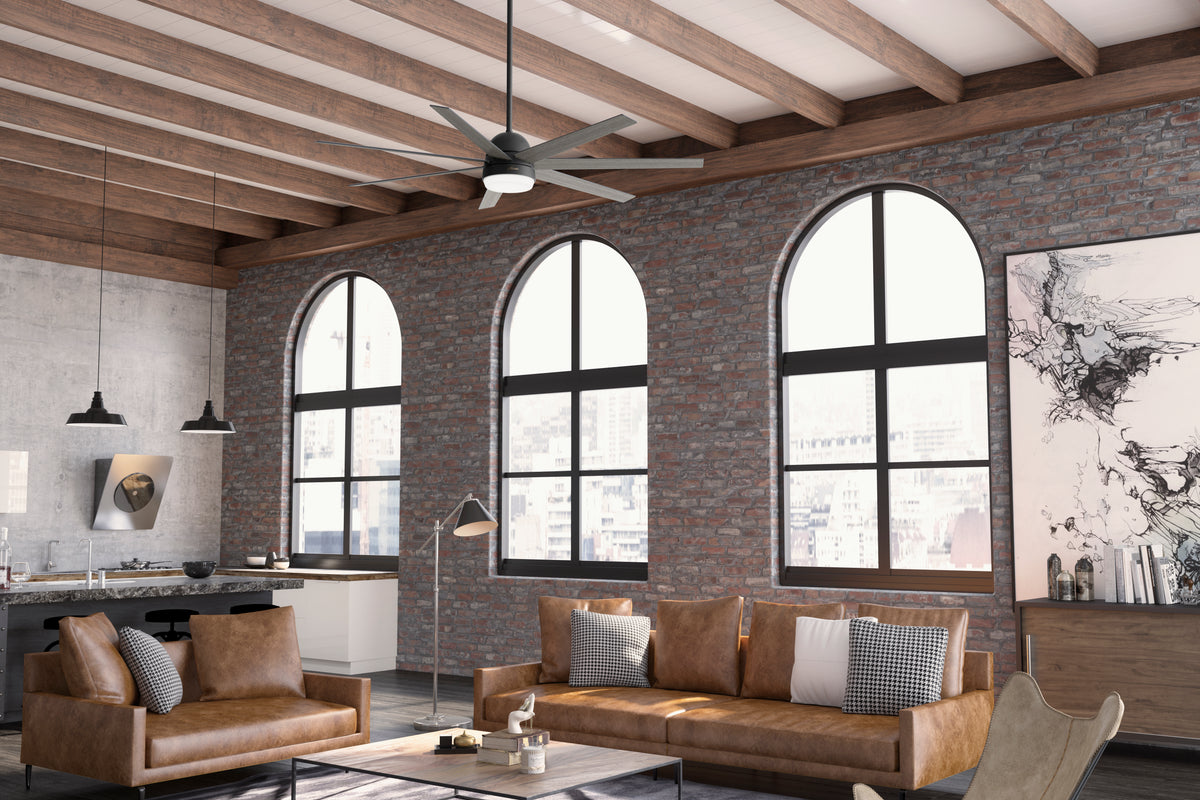 70 inch Phenomenon Wi-Fi ENERGY STAR® Matte Black Ceiling Fan with LED Light Kit and Wall Control
