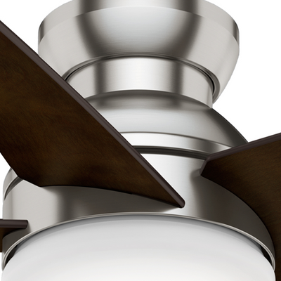 Casablanca 44 inch Isotope Brushed Nickel Low Profile Ceiling Fan with LED Light Kit and Wall Control