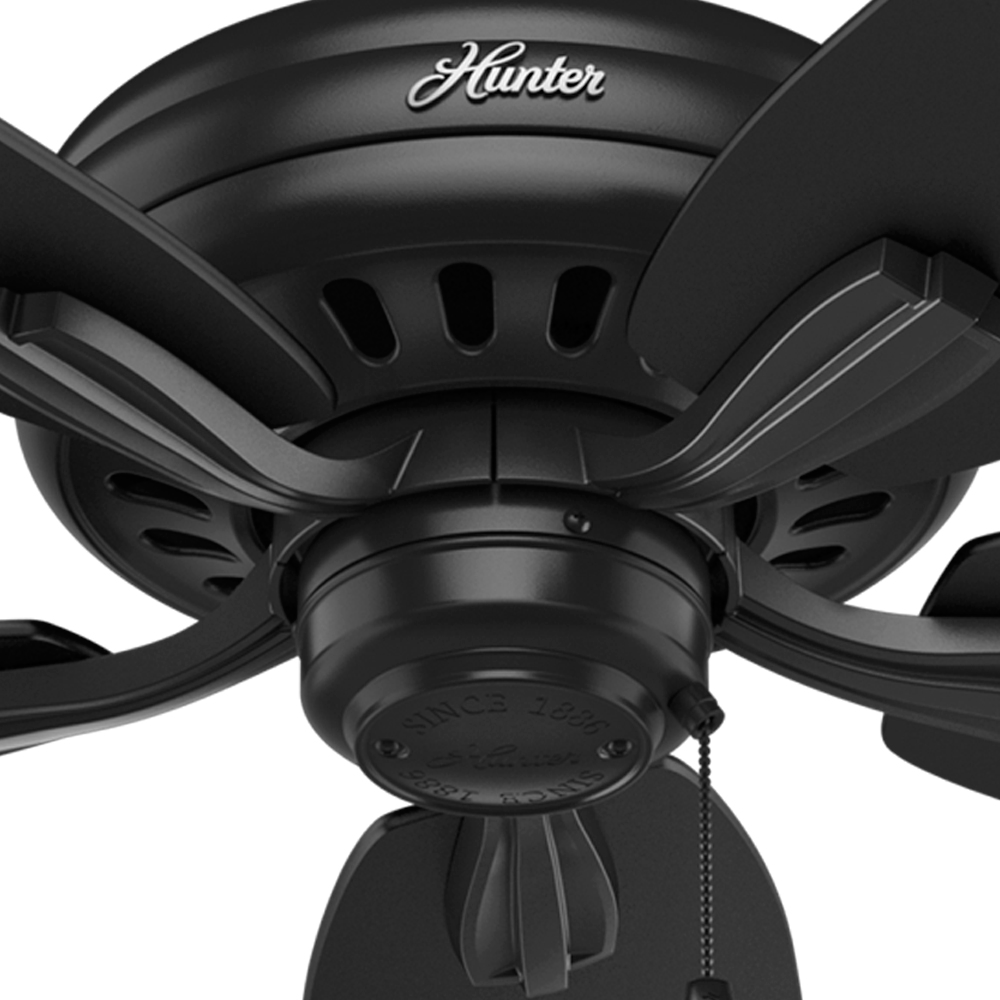 52 inch Newsome Matte Black Damp Rated Ceiling Fan and Pull Chain