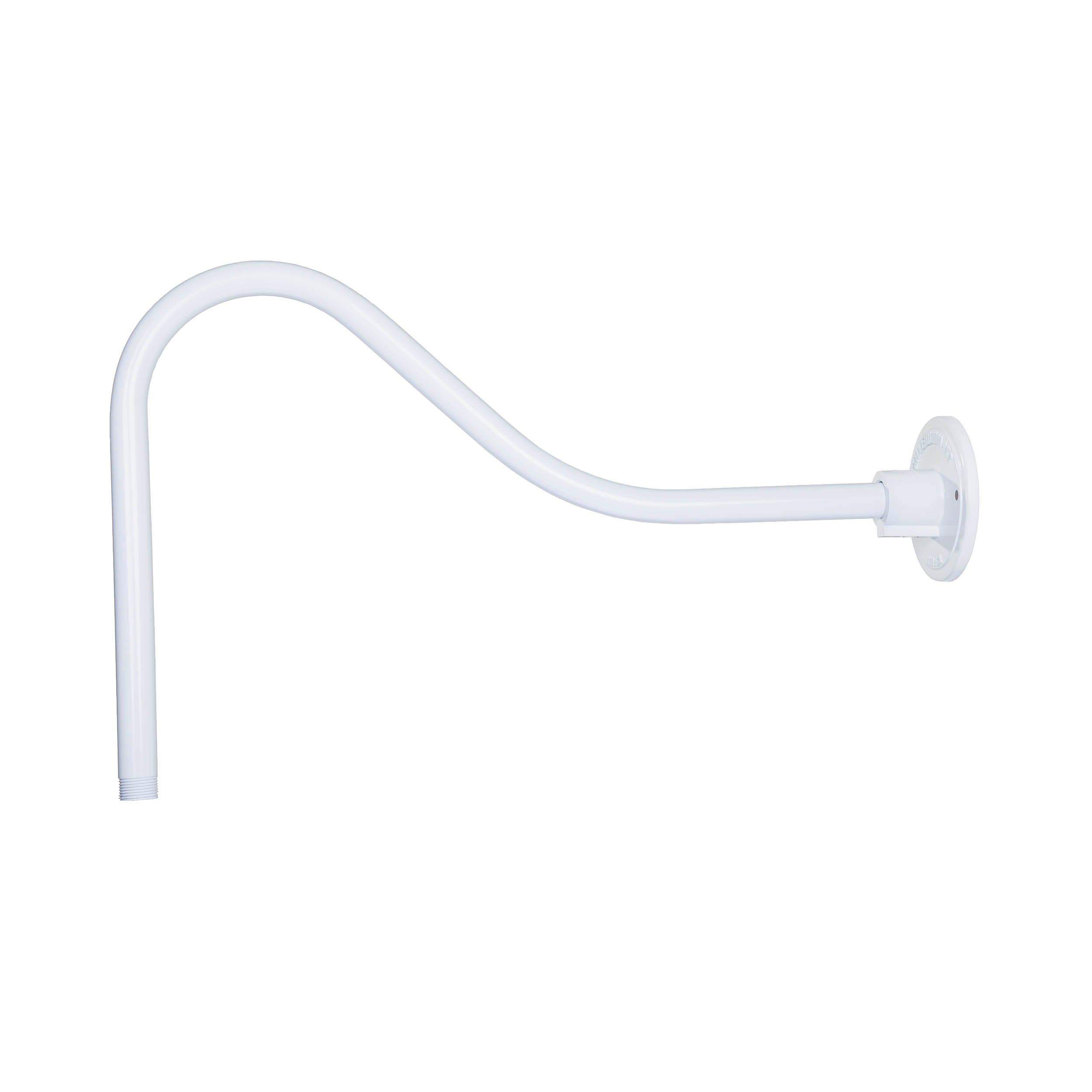 14-inch R Series White Gooseneck Arm with Metal Shade