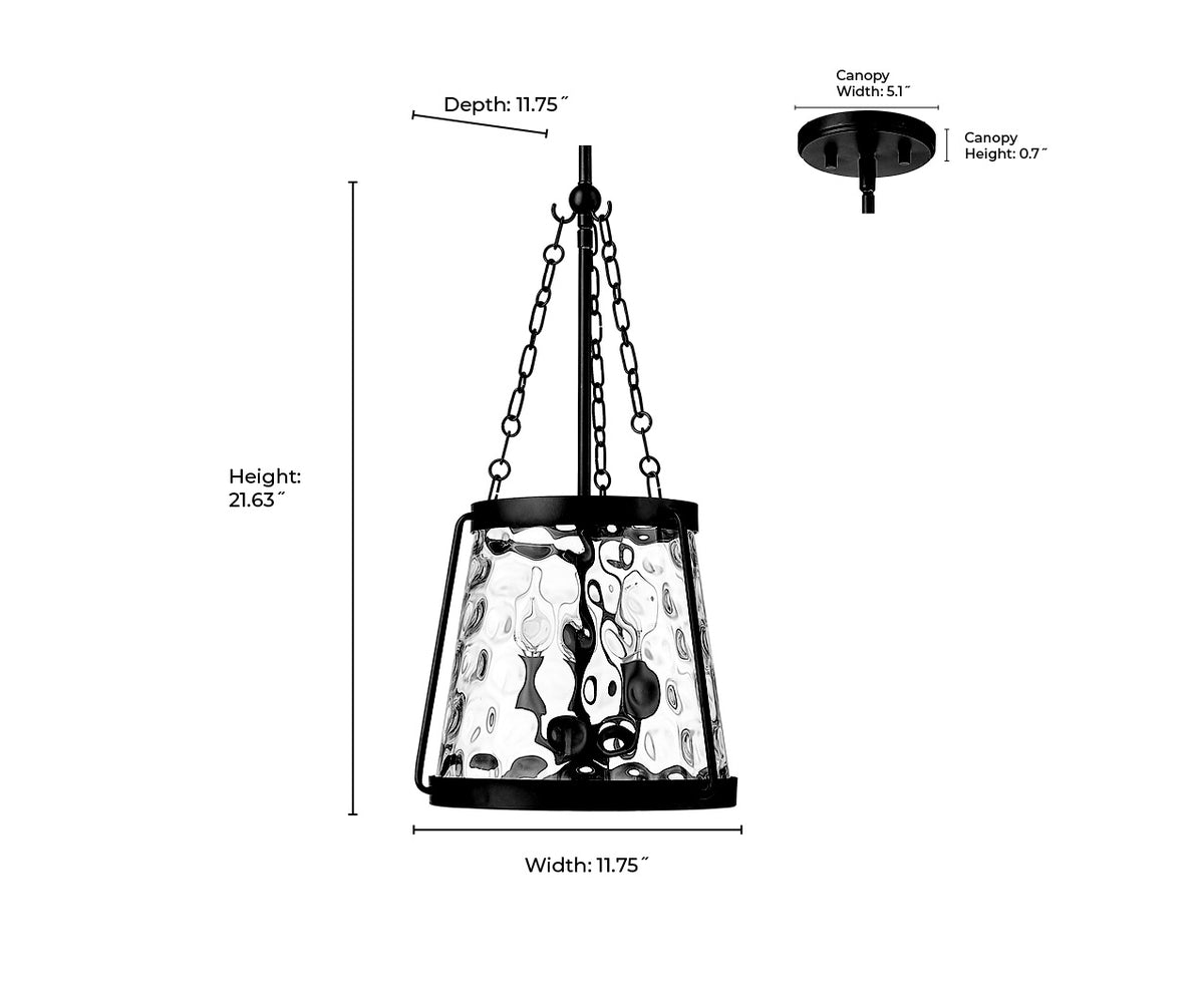 21.63'' Adabella Matte Black 3 Light Pendant