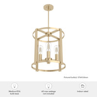 Astwood 16-inch 4-light Alturas Gold Drum Chandelier