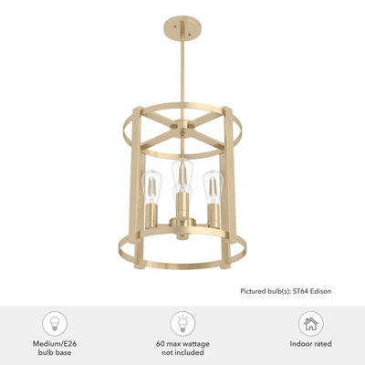Astwood 16-inch 4-light Alturas Gold Drum Chandelier