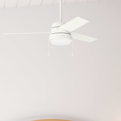 52 inch Aker Fresh White Ceiling Fan with LED Light Kit and Pull Chain