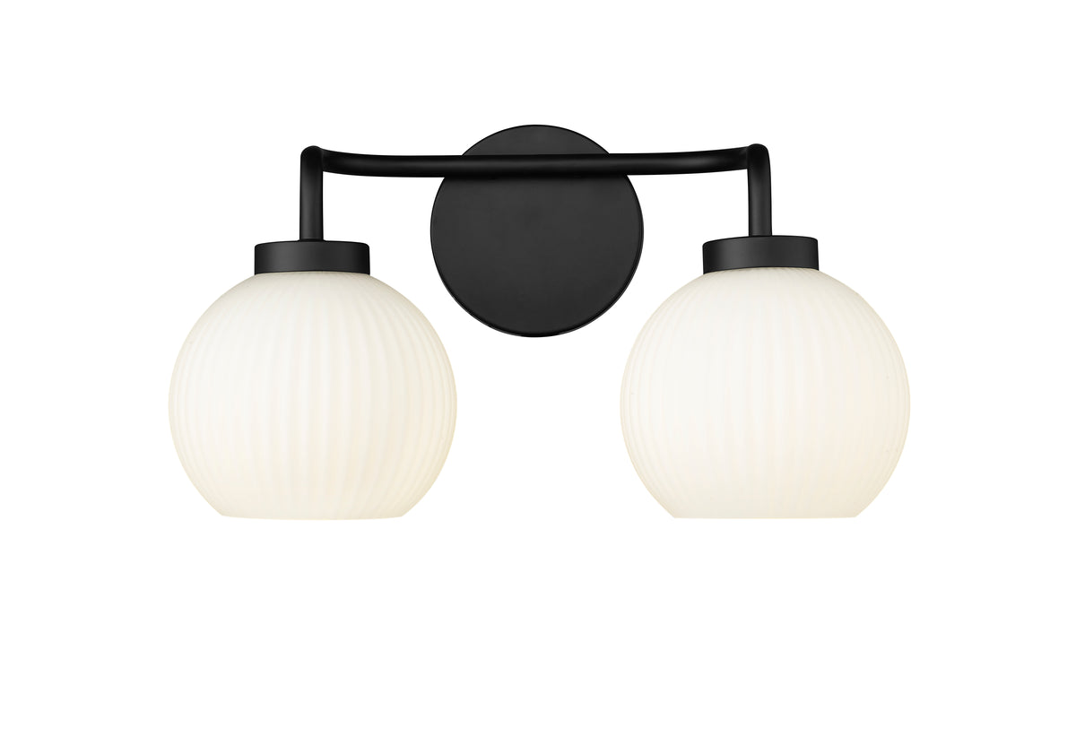 15'' Oprah Matte Black 2 Light Bath Vanity