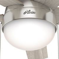 46 inch Anslee Brushed Nickel Low Profile Ceiling Fan with LED Light Kit and Pull Chain