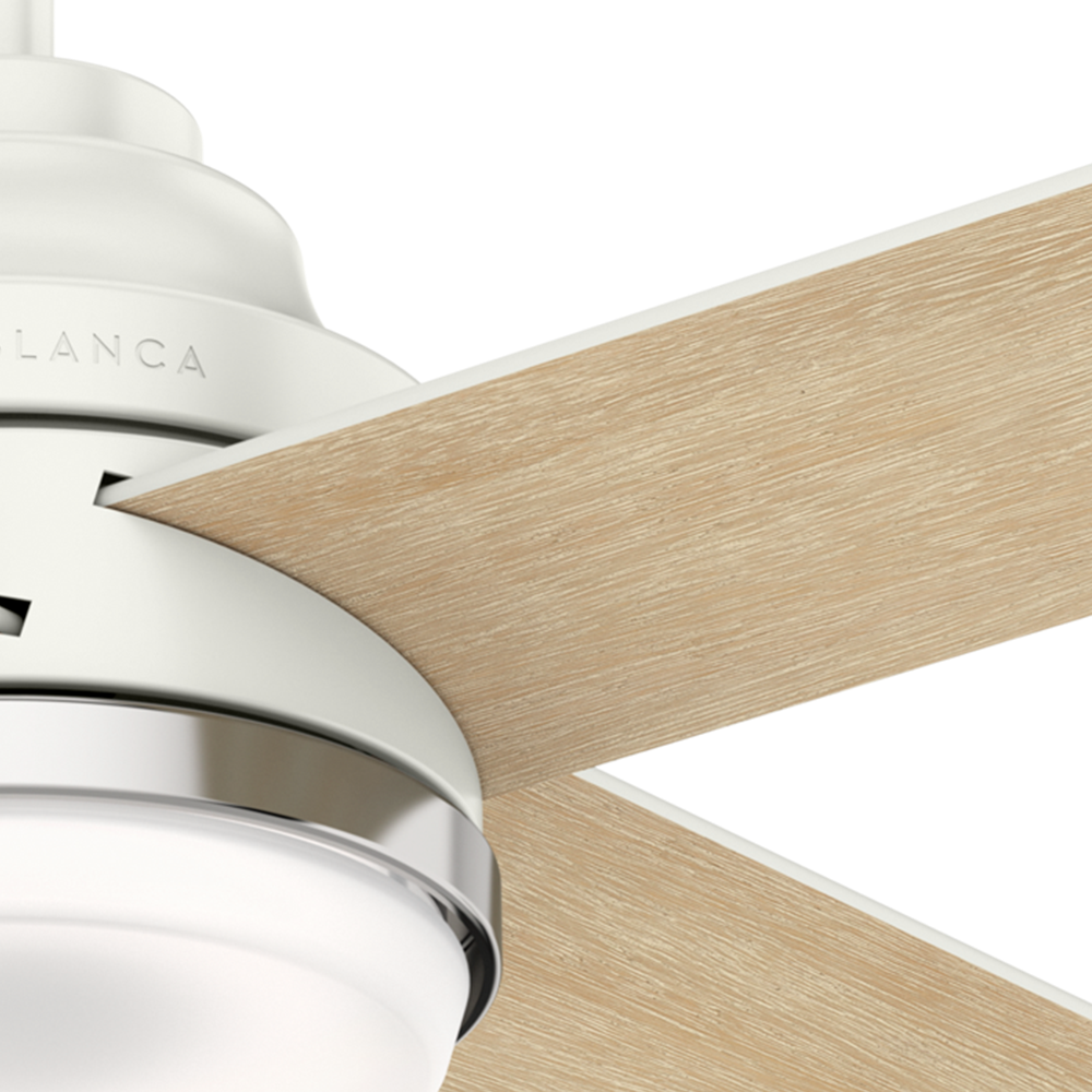 Casablanca 54 inch Daphne Fresh White Ceiling Fan with LED Light Kit and Wall Control