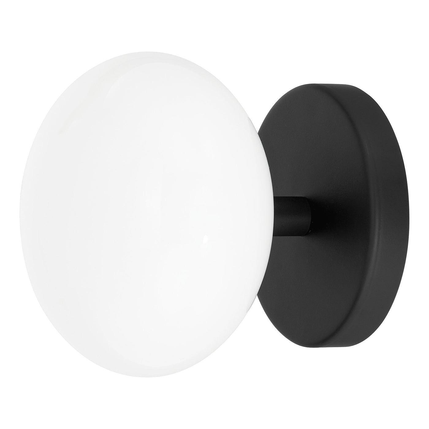 Julep 6-inch 1-light Matte Black Semi-Flush Mount with Opal Glass Shade