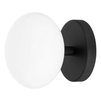 Julep 6-inch 1-light Matte Black Semi-Flush Mount with Opal Glass Shade