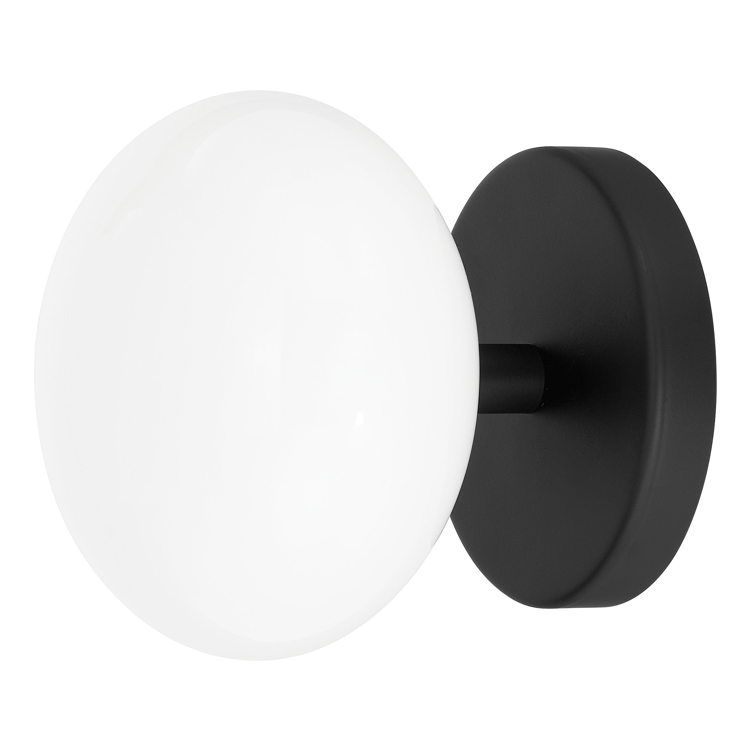 Julep 6-inch 1-light Matte Black Semi-Flush Mount with Opal Glass Shade