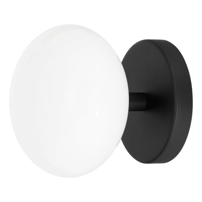 Julep 6-inch 1-light Matte Black Semi-Flush Mount with Opal Glass Shade