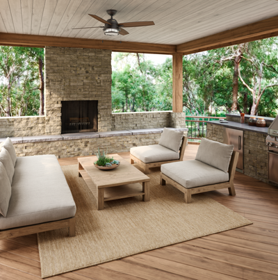 52 inch Ocala Noble Bronze Damp Rated Ceiling Fan with LED Light Kit and Pull Chain