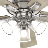 52 inch Crestfield Brushed Nickel Ceiling Fan with LED Light Kit and Handheld Remote