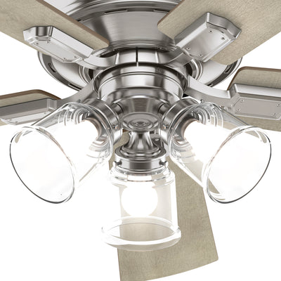 52 inch Crestfield Brushed Nickel Ceiling Fan with LED Light Kit and Handheld Remote