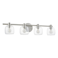 Valentina 30-inch 4-light Brushed Nickel Vanity Light with Clear Glass Shades