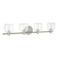 Valentina 30-inch 4-light Brushed Nickel Vanity Light with Clear Glass Shades