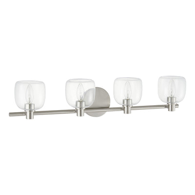 Valentina 30-inch 4-light Brushed Nickel Vanity Light with Clear Glass Shades