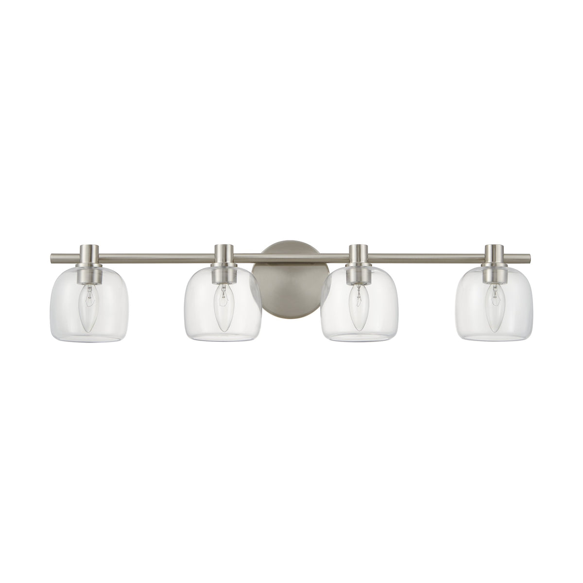 Valentina 30-inch 4-light Brushed Nickel Vanity Light with Clear Glass Shades