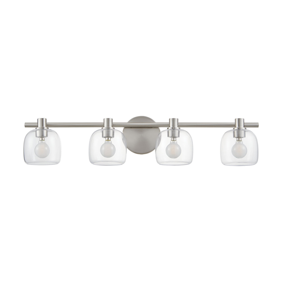 Valentina 30-inch 4-light Brushed Nickel Vanity Light with Clear Glass Shades