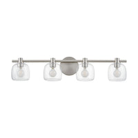 Valentina 30-inch 4-light Brushed Nickel Vanity Light with Clear Glass Shades