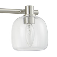 Valentina 30-inch 4-light Brushed Nickel Vanity Light with Clear Glass Shades