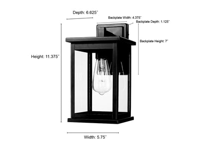 5.5'' Bowton II Powder Coated Black 1 Light Wall Sconce