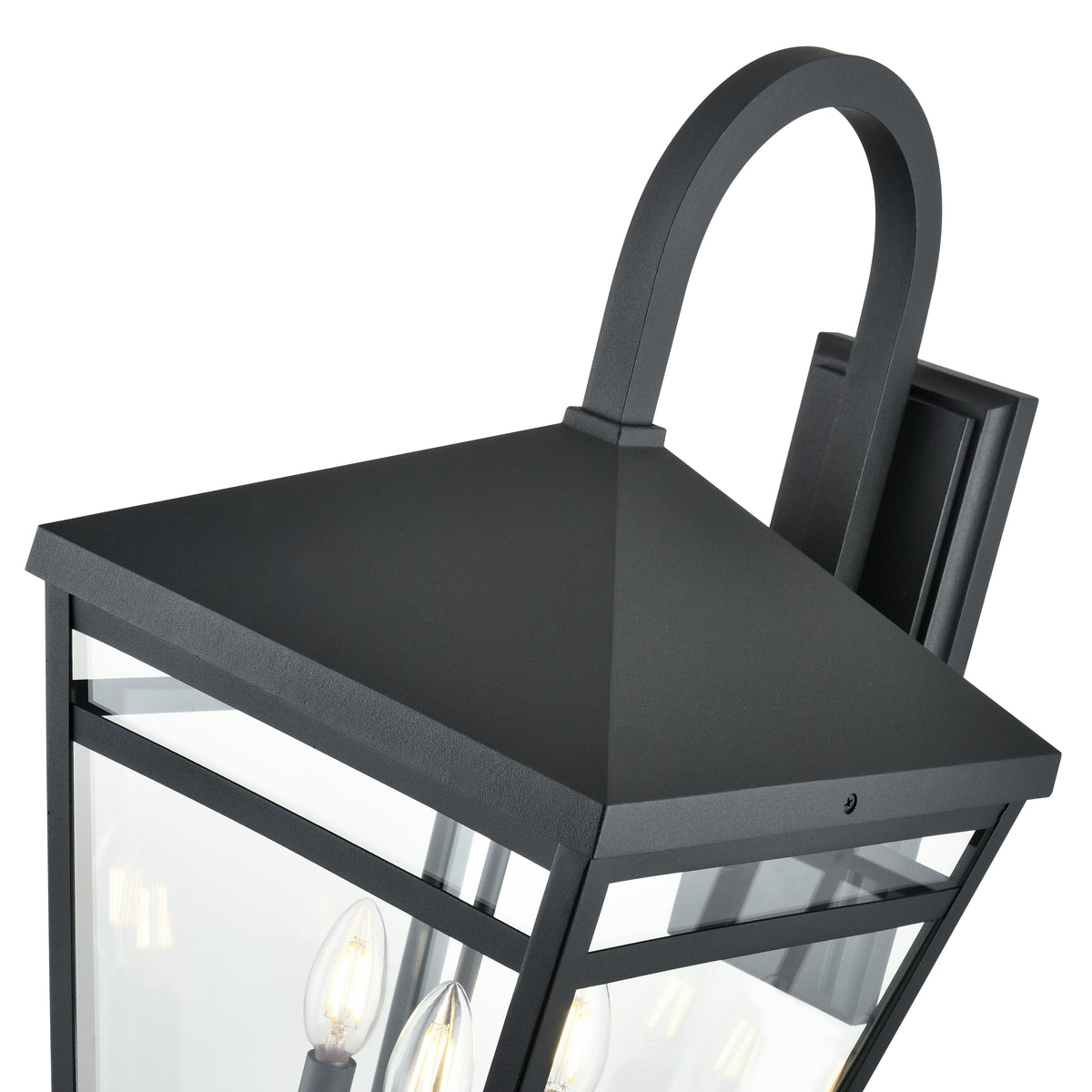 12'' Seager Textured Black 3 Light Wall Sconce