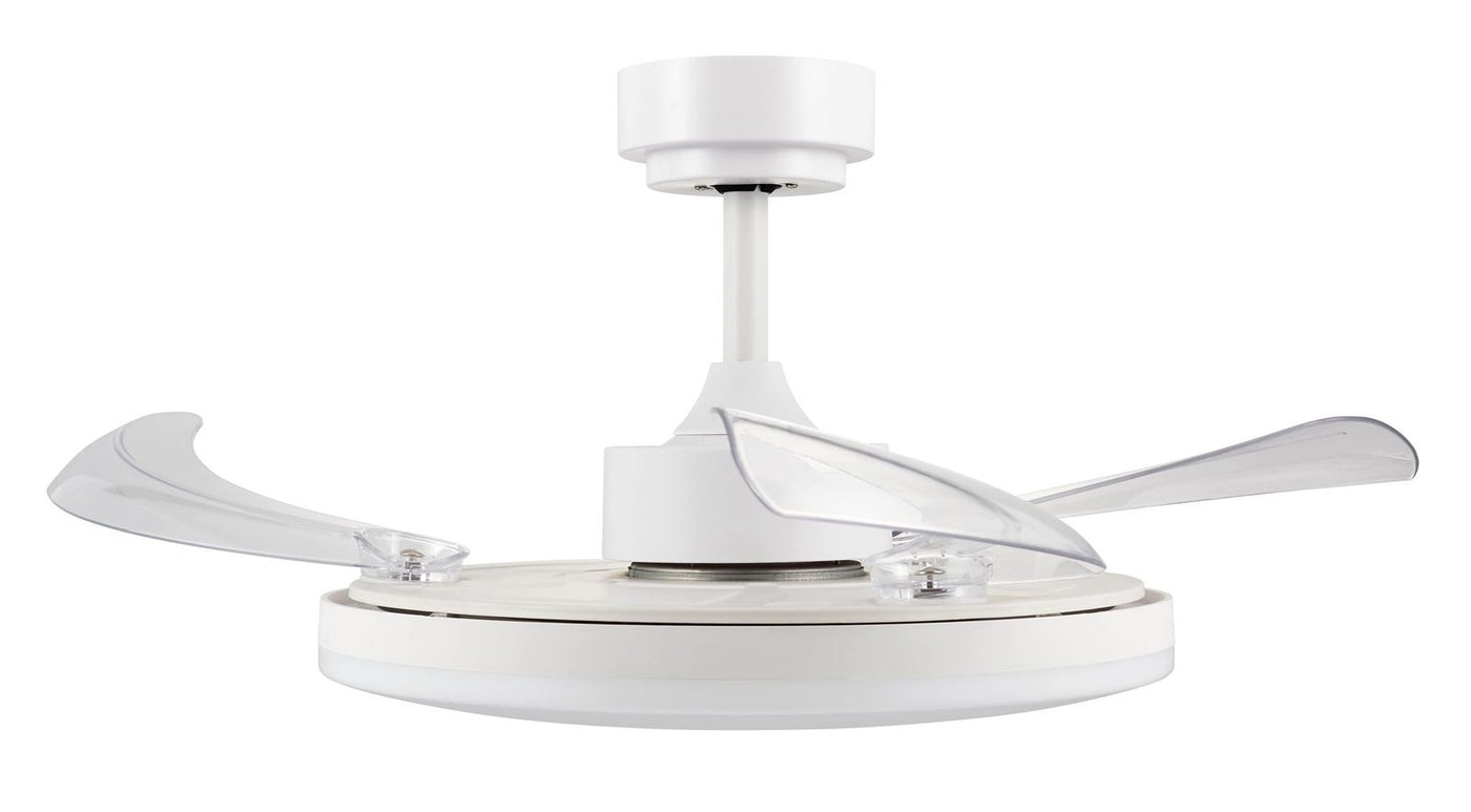 42 Inch White Retractable Blade Ceiling Fan