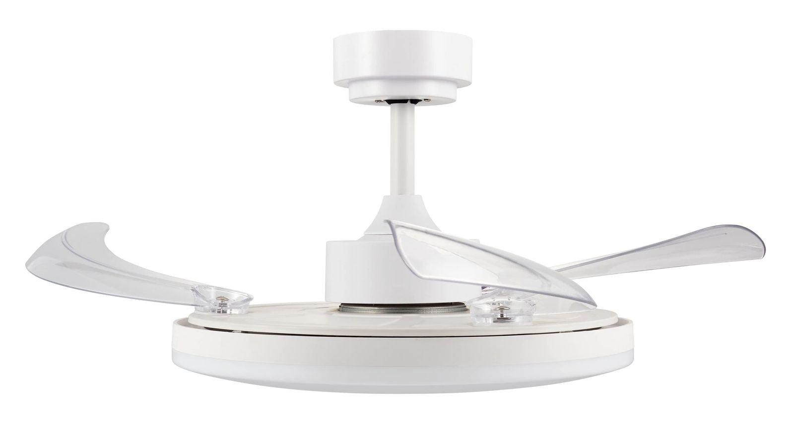 42 Inch White Retractable Blade Ceiling Fan