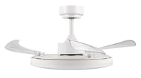 42 Inch White Retractable Blade Ceiling Fan