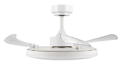 42 Inch White Retractable Blade Ceiling Fan