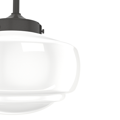 Saddle Creek 10-inch 1-light Noble Bronze Schoolhouse Pendant with Cased White Glass
