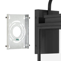Hillside 20-inch 2-light Textured Black Exterior Wall Sconce with Clear Glass