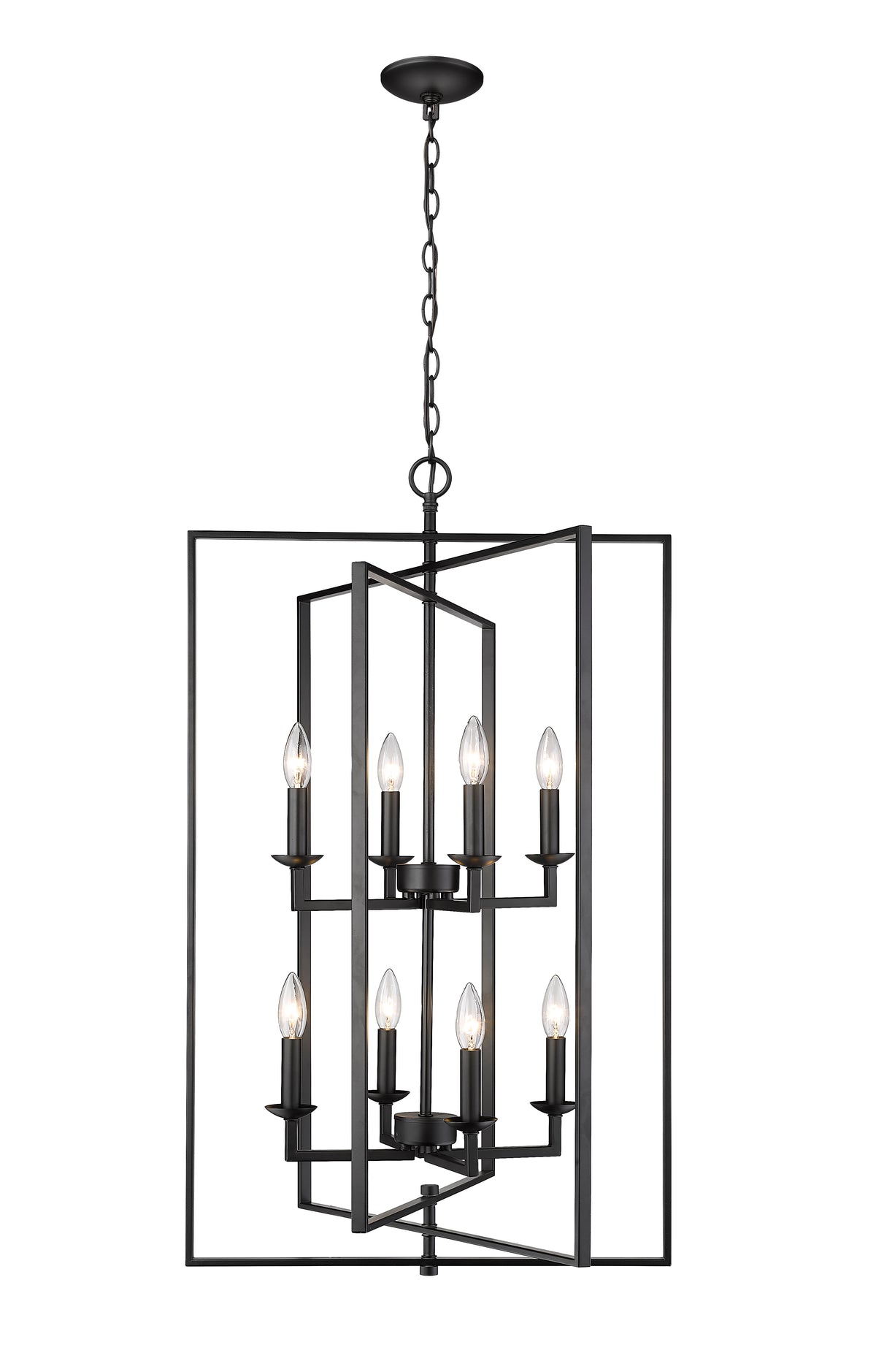 36'' Nellis Matte Black 8 Light Pendant