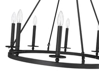 28-inch Florence Matte Black 8-Light Chandelier