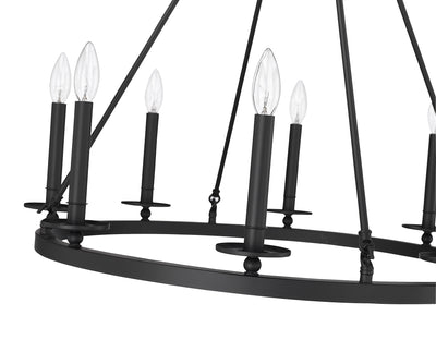 28-inch Florence Matte Black 8-Light Chandelier