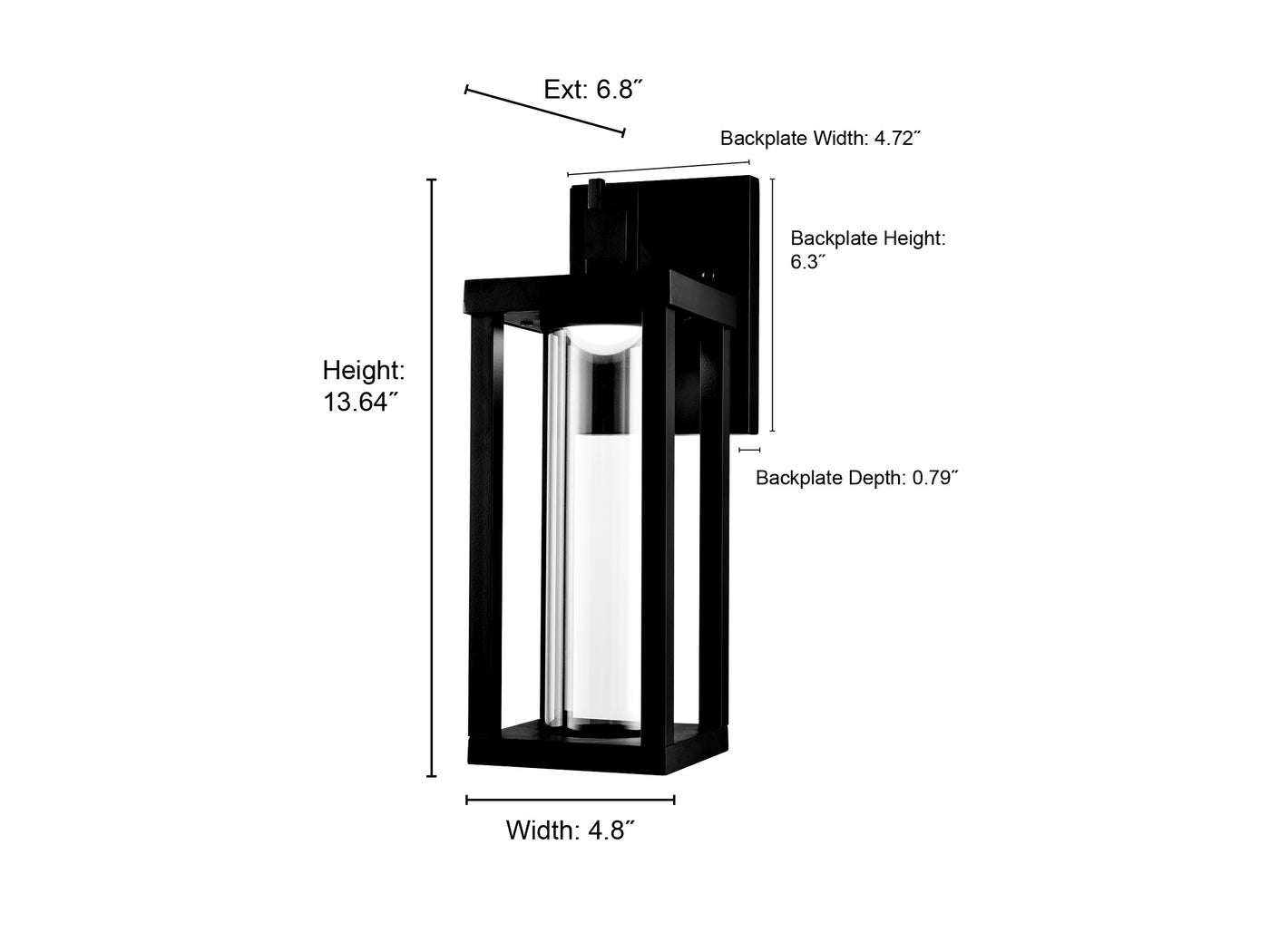 5'' Dumont Powder Coated Black  Light Wall Sconce