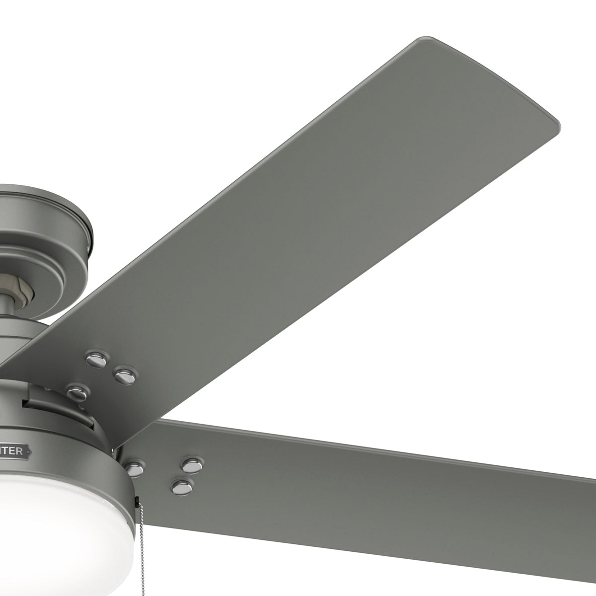 52 inch Sea Point Matte Silver WeatherMax Indoor / Outdoor Ceiling Fan with LED Light Kit and Pull Chain