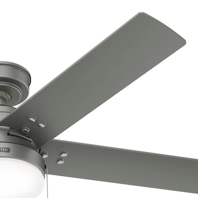 52 inch Sea Point Matte Silver WeatherMax Indoor / Outdoor Ceiling Fan with LED Light Kit and Pull Chain