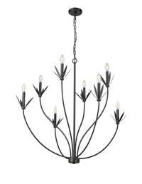 37'' Primrose Matte Black 8 Light Chandelier