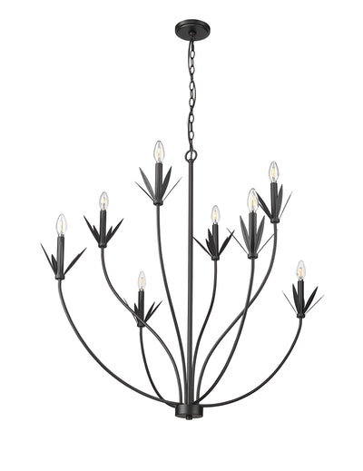 37'' Primrose Matte Black 8 Light Chandelier