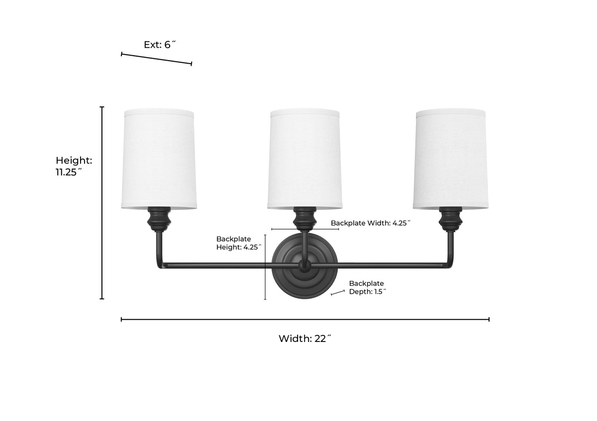 22'' Leena Polished Nickel 3 Light Bath Vanity