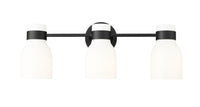 22.5'' Corella Matte Black 3 Light Bath Vanity
