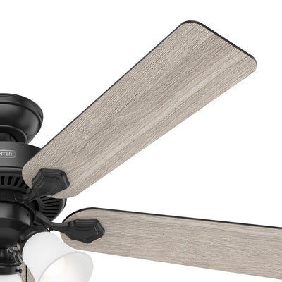52 inch Swanson Matte Black Ceiling Fan with LED Light Kit